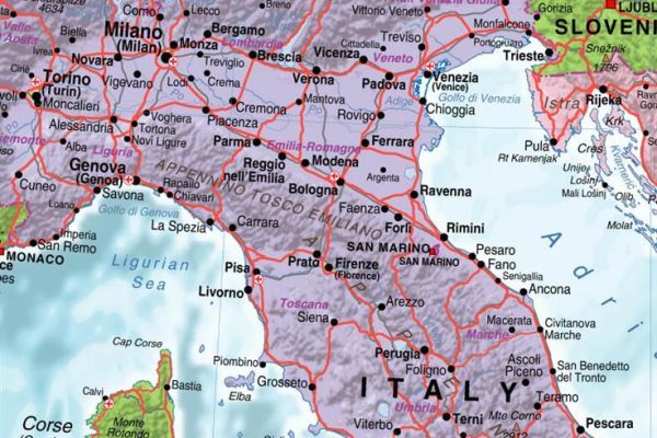 خريطة الشمال الايطالي